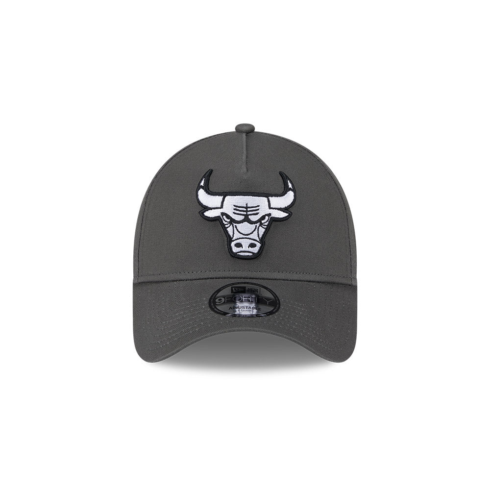 Chicago Bulls Hat - Dusty Charcoal Grey 9Forty A-Frame NBA Snapback Cap - New Era